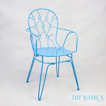 Ghế sắt sơn tĩnh điện màu xanh mang phong cách hiện đại